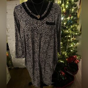 Rene Rofe one piece leopard PJ dress